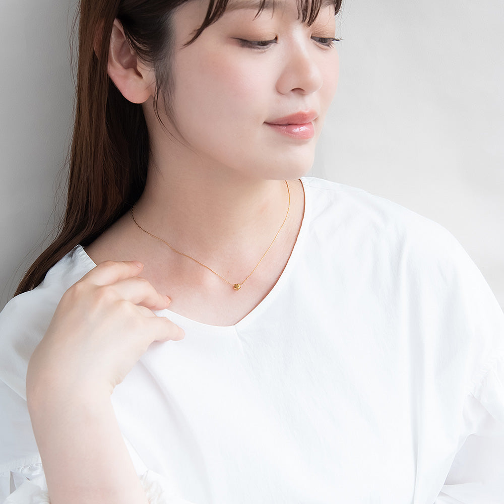 ネックレス ステンレス メタル ミニ 星 チェーン ショートネックレス