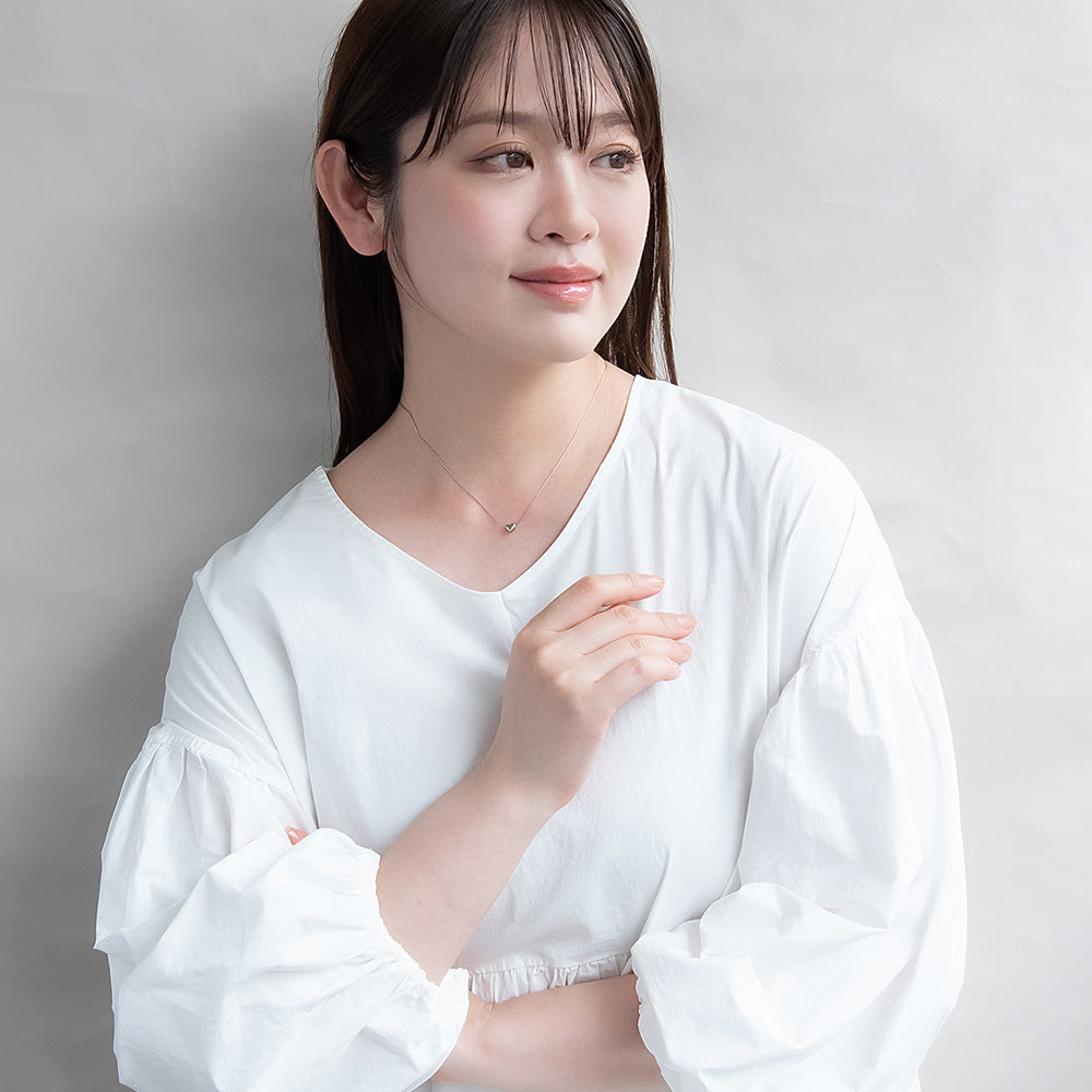 ネックレス ステンレス メタル ミニ ハート チェーン ショートネックレス