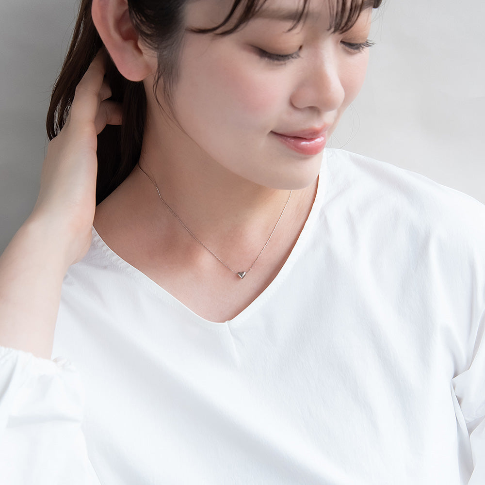 ネックレス ステンレス メタル ミニ ハート チェーン ショートネックレス
