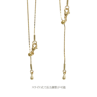 ネックレス ニッケルフリー カラー ストーン ホースシュー メタル チェーン スライドボール ショートネックレス