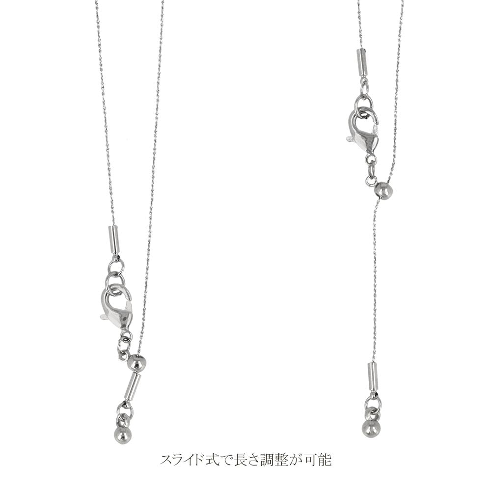 ネックレス ニッケルフリー メタル ストーン スライドボール ショートネックレス