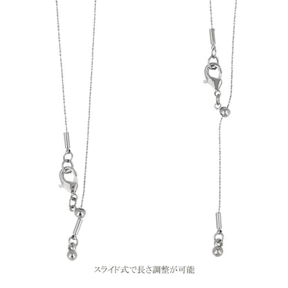 ネックレス ニッケルフリー メタル ストーン スライドボール ショートネックレス