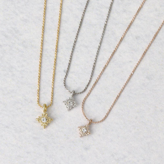 ネックレス tiny. ニッケルフリー メタル ロンバス ストーン 小粒 超極細 チェーン プチネックレス
