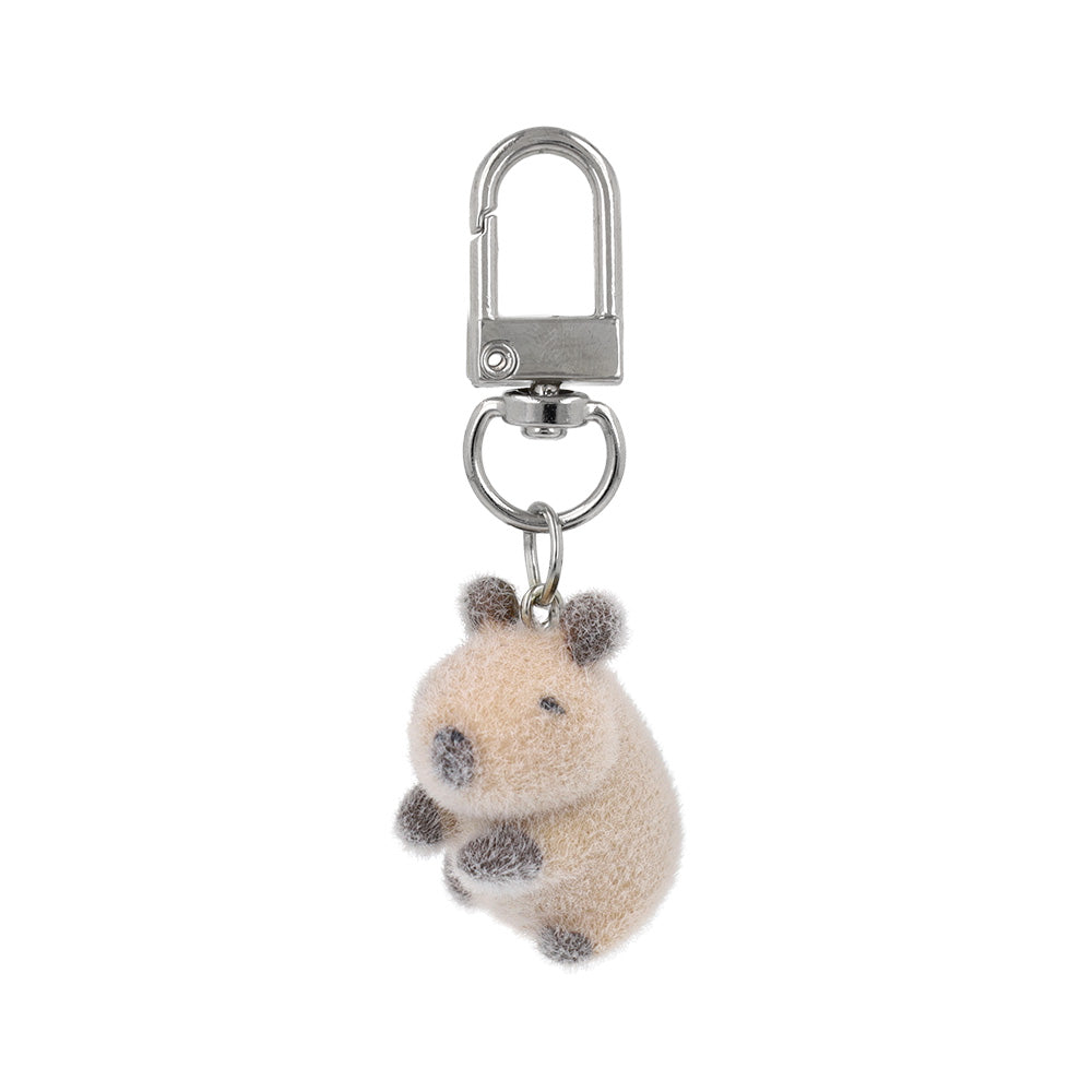 バッグチャーム フロッキー アニマル パンダ ライオン カバ カピバラ キーホルダー