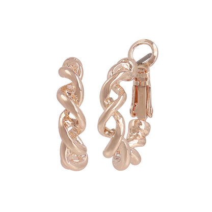 ピアス ニッケルフリー ロゼシルバー ツイスト クロス チタンポスト フープピアス