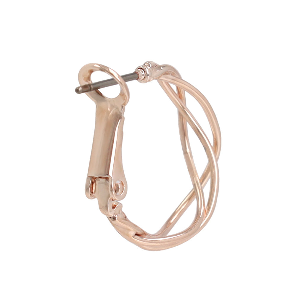 ピアス ニッケルフリー ロゼシルバー トリプル クロス チタンポスト フープピアス