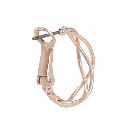 ピアス ニッケルフリー ロゼシルバー トリプル クロス チタンポスト フープピアス