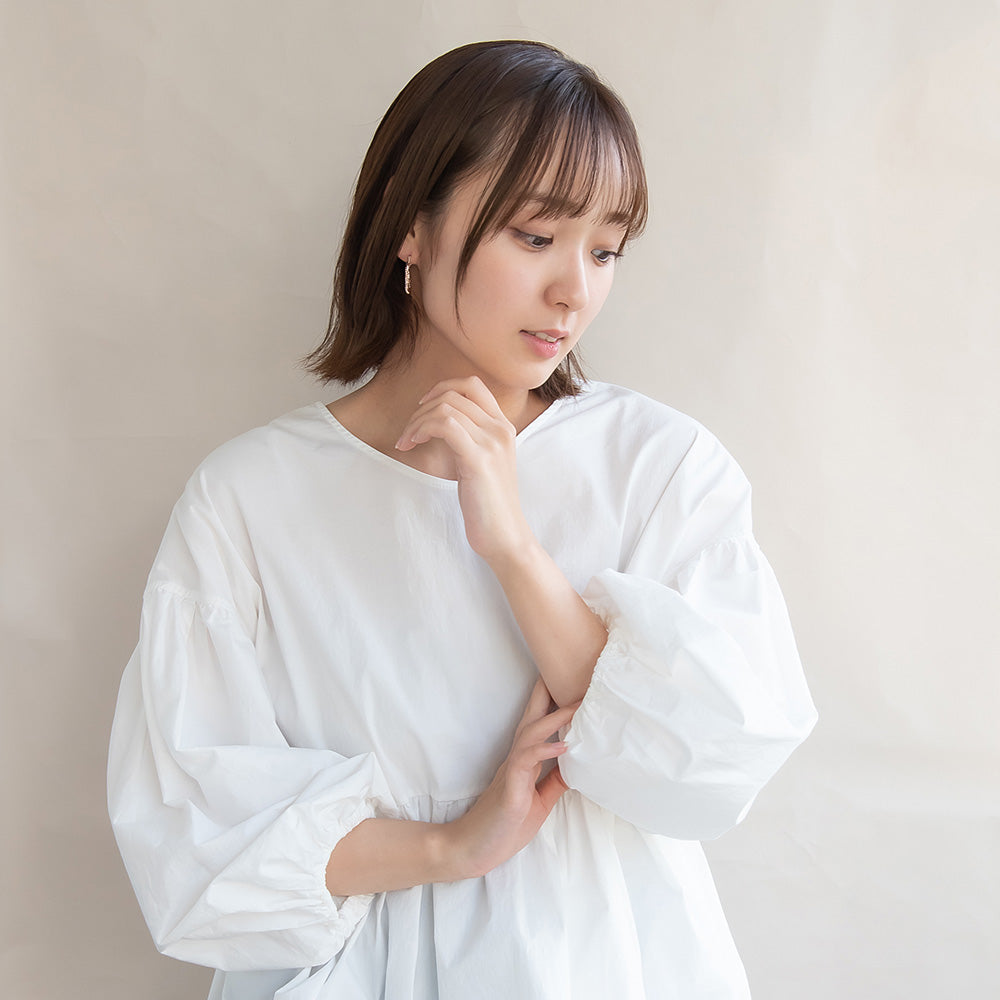 ピアス ニッケルフリー ロゼシルバー ボールチェーン プレート ツイスト チタンポスト フープピアス