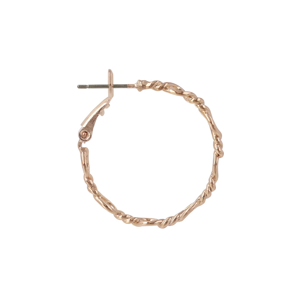 ピアス ニッケルフリー ロゼシルバー ランダム ひねり オーバル チタンポスト フープピアス