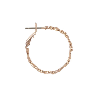 ピアス ニッケルフリー ロゼシルバー ランダム ひねり オーバル チタンポスト フープピアス