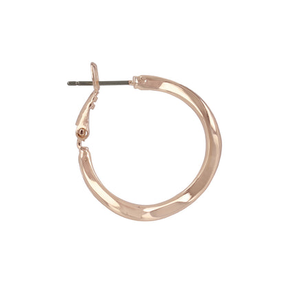 ピアス ニッケルフリー ロゼシルバー ウェーブ ライン チタンポスト フープピアス