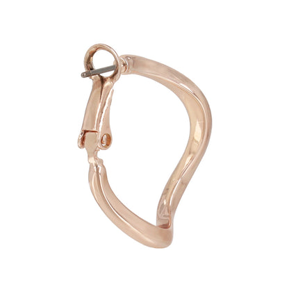 ピアス ニッケルフリー ロゼシルバー ウェーブ ライン チタンポスト フープピアス