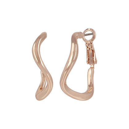 ピアス ニッケルフリー ロゼシルバー ウェーブ ライン チタンポスト フープピアス