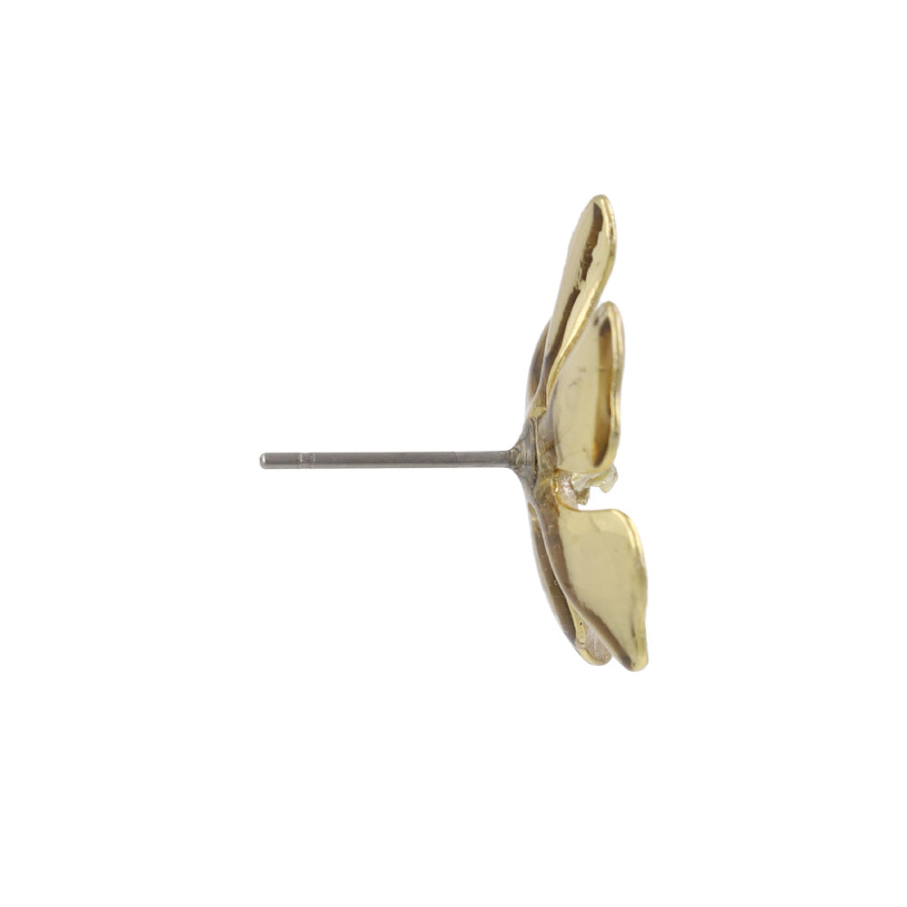 ピアス ニッケルフリー フラワー メタル ラメ くすみカラー ステンレスポスト スタッドピアス