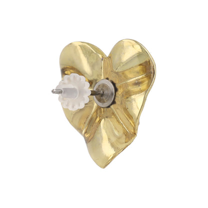 ピアス ニッケルフリー ハート メタル シェル ラメ くすみカラー ステンレスポスト スタッドピアス