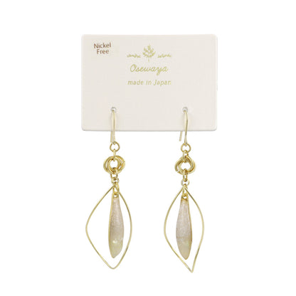 ピアス ニッケルフリー メタル 立体フレーム シェル ラメ くすみカラー ステンレスポスト スタッドピアス