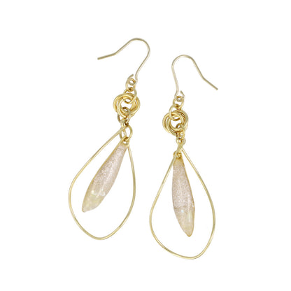 ピアス ニッケルフリー メタル 立体フレーム シェル ラメ くすみカラー ステンレスポスト スタッドピアス