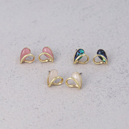 ピアス ニッケルフリー メタル ハート チタンポスト スタッドピアス