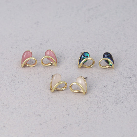 ピアス ニッケルフリー メタル ハート チタンポスト スタッドピアス
