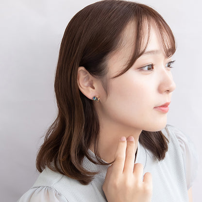 ピアス ニッケルフリー メタル ハート チタンポスト スタッドピアス