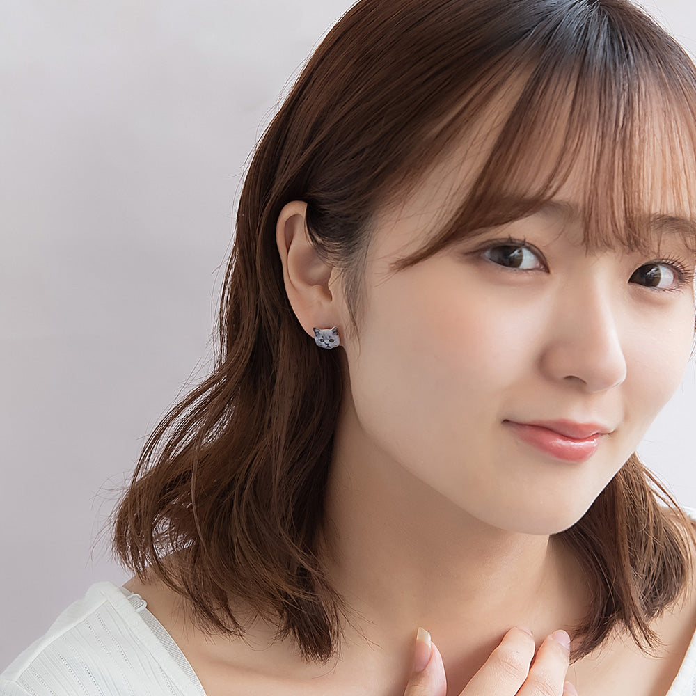 ピアス ニッケルフリー ネコ アニマル ステンレスポスト スタッドピアス