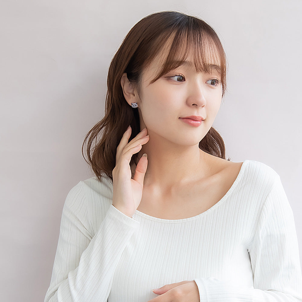 ピアス ニッケルフリー ネコ アニマル ステンレスポスト スタッドピアス