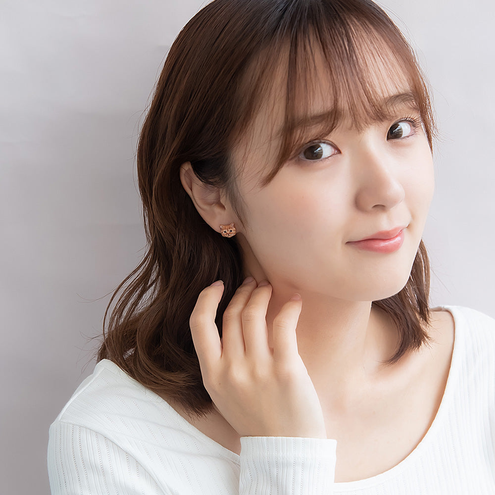 ピアス ニッケルフリー ネコ アニマル ステンレスポスト スタッドピアス