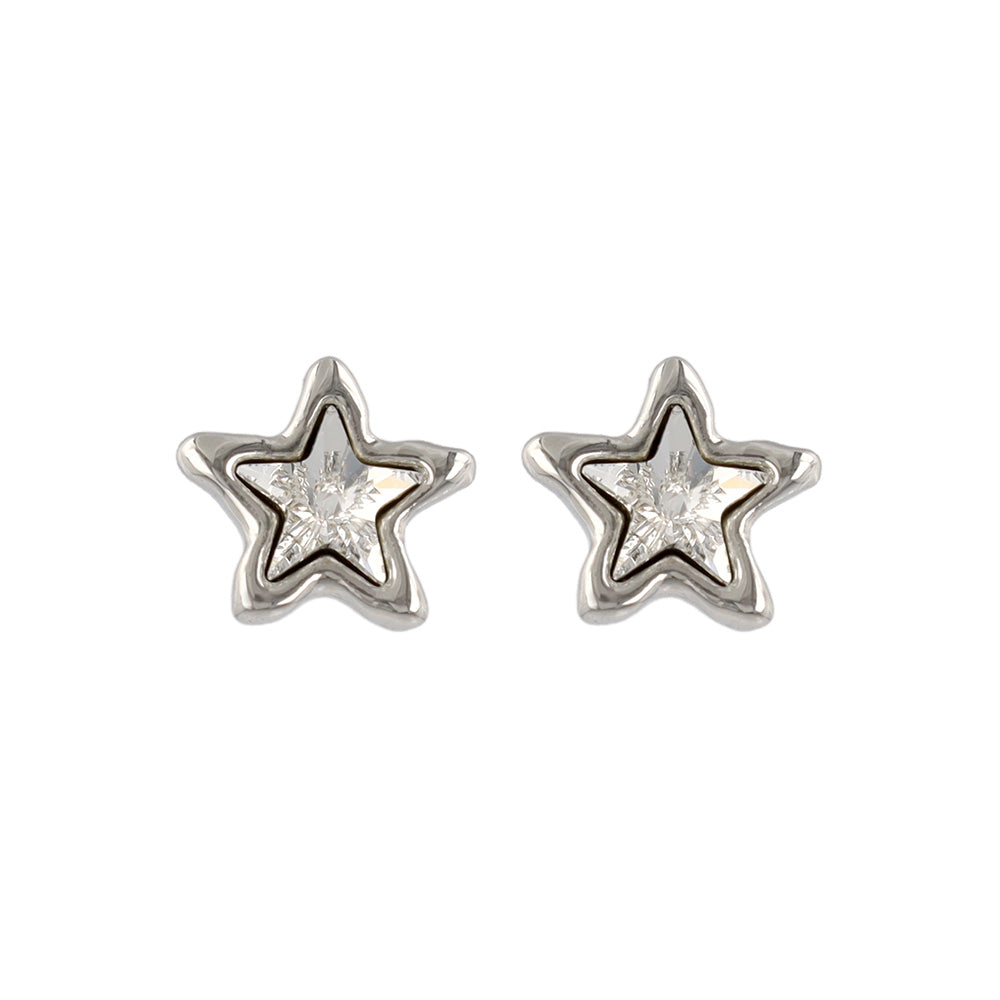 ピアス ニッケルフリー メタル 星 オーロラ カラー ストーン チタンポスト スタッドピアス