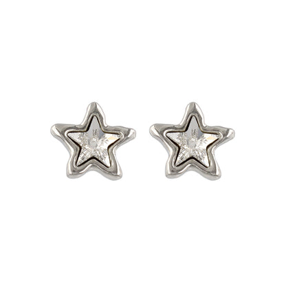 ピアス ニッケルフリー メタル 星 オーロラ カラー ストーン チタンポスト スタッドピアス