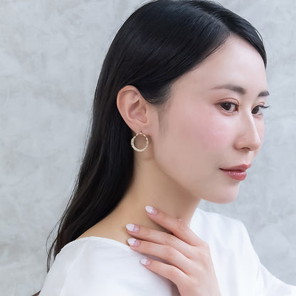 ピアス ニッケルフリー sable gold メタル シリンダー ドロップ ライン スタッドピアス