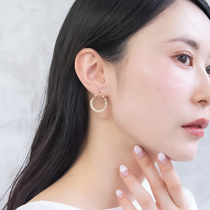 ピアス ニッケルフリー sable gold メタル シリンダー ドロップ ライン スタッドピアス