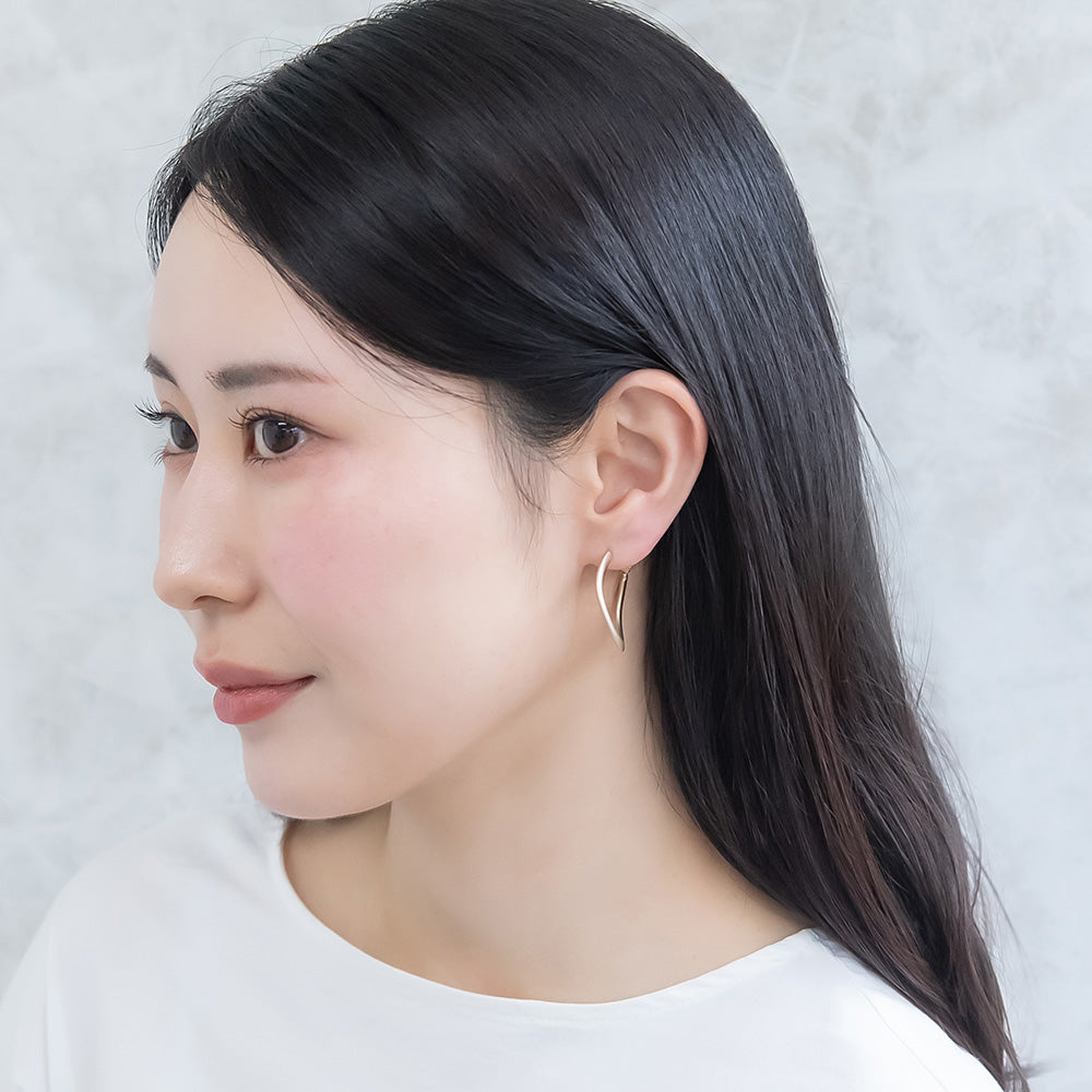 ピアス ニッケルフリー sable gold メタル カーブ フープピアス