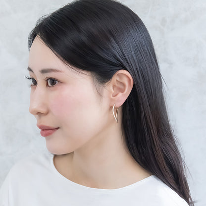 ピアス ニッケルフリー sable gold メタル カーブ フープピアス