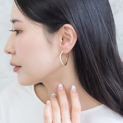 ピアス ニッケルフリー sable gold メタル カーブ フープピアス