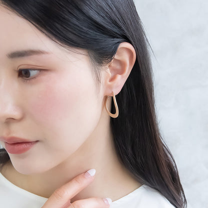 ピアス ニッケルフリー sable gold メタル カーブ フープピアス