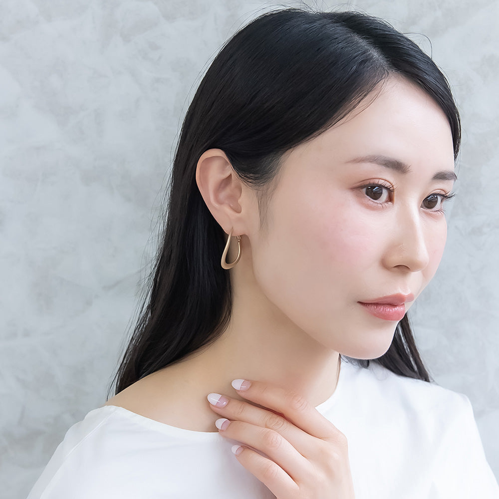 ピアス ニッケルフリー sable gold メタル カーブ フープピアス