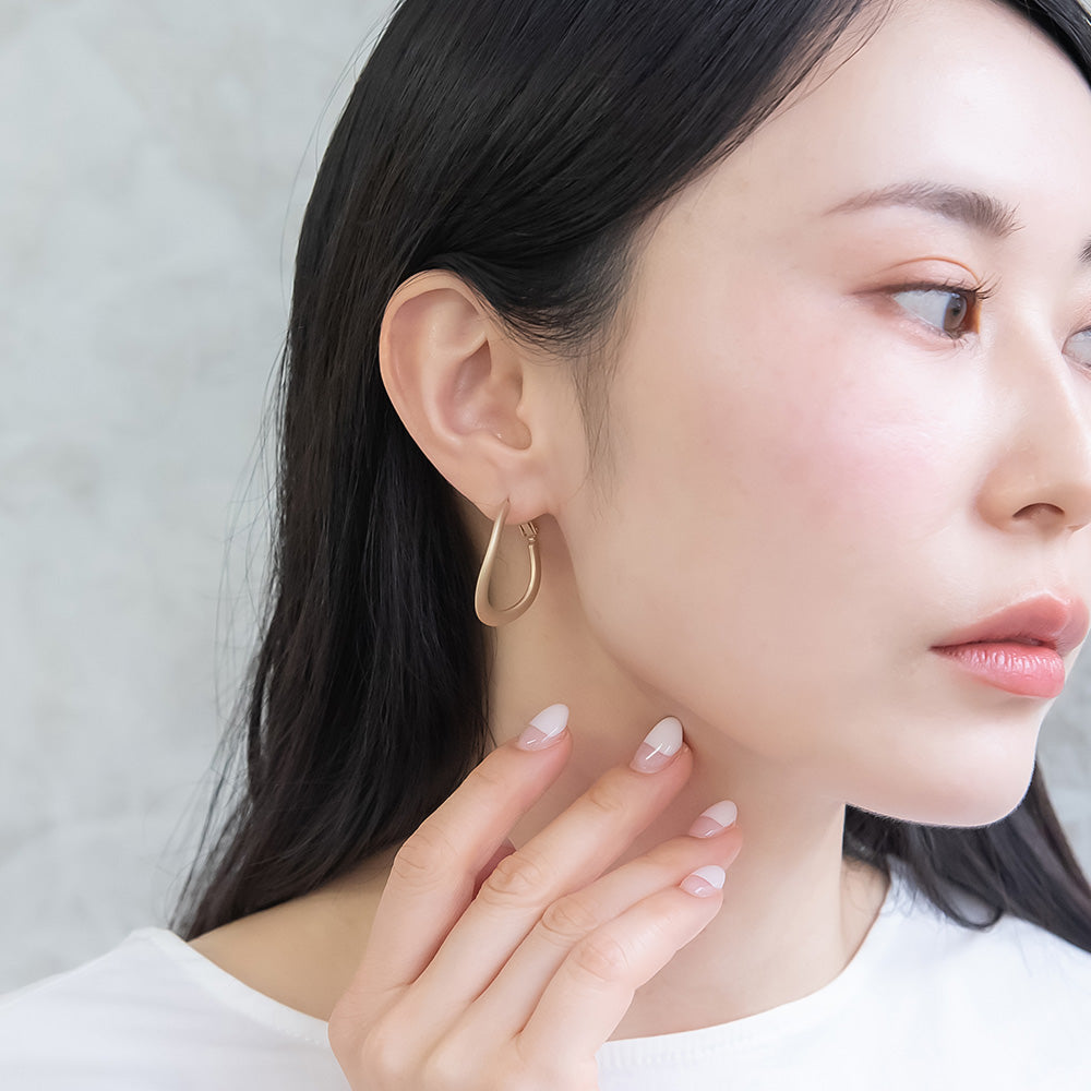 ピアス ニッケルフリー sable gold メタル カーブ フープピアス