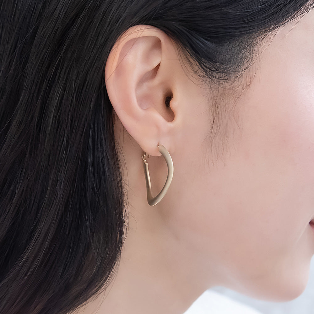 ピアス ニッケルフリー sable gold メタル カーブ フープピアス