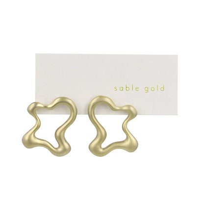ピアス ニッケルフリー sable gold メタル ウエーブ メルト スタッドピアス