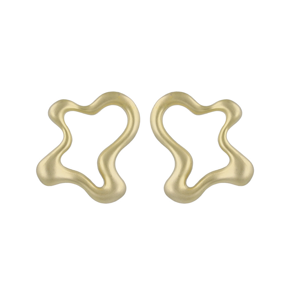 ピアス ニッケルフリー sable gold メタル ウエーブ メルト スタッドピアス