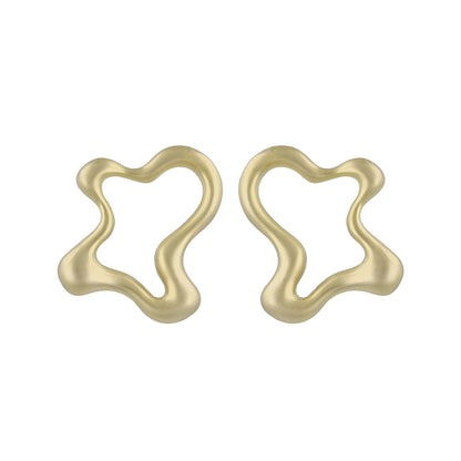 ピアス ニッケルフリー sable gold メタル ウエーブ メルト スタッドピアス