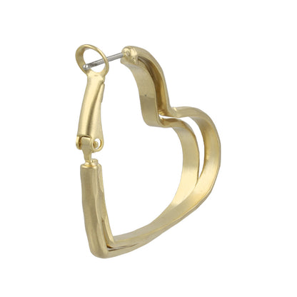 ピアス ニッケルフリー sable gold メタル ダブル ライン ハート フープピアス