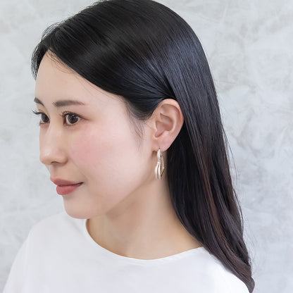 ピアス ニッケルフリー sable gold メタル ダブル ライン ハート フープピアス