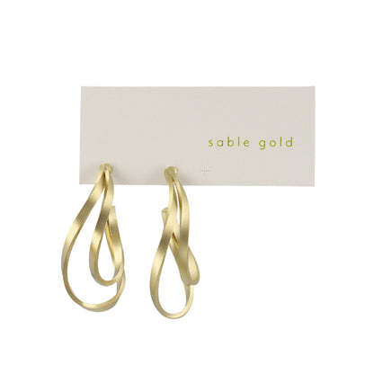ピアス ニッケルフリー sable gold メタル ダブル ウェーブ ライン カーブ スタッドピアス