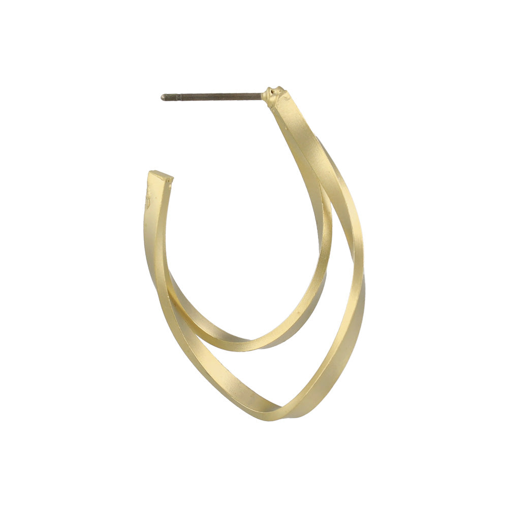 ピアス ニッケルフリー sable gold メタル ダブル ウェーブ ライン カーブ スタッドピアス