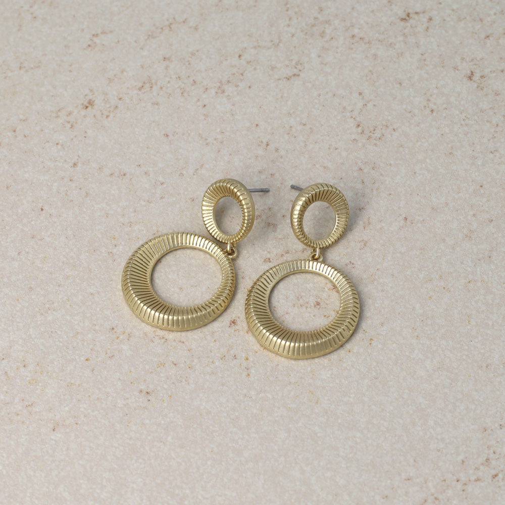 ピアス ニッケルフリー sable gold メタル ダブル サークル ライン スタッドピアス