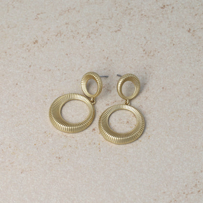 ピアス ニッケルフリー sable gold メタル ダブル サークル ライン スタッドピアス