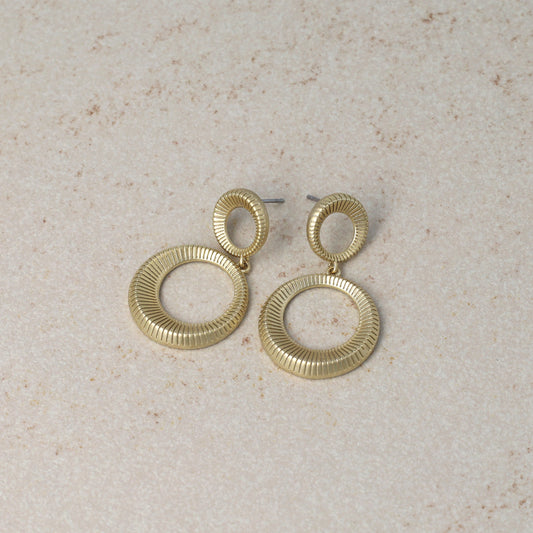 ピアス ニッケルフリー sable gold メタル ダブル サークル ライン スタッドピアス