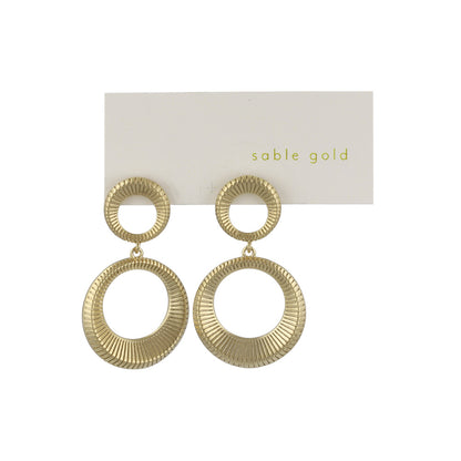ピアス ニッケルフリー sable gold メタル ダブル サークル ライン スタッドピアス