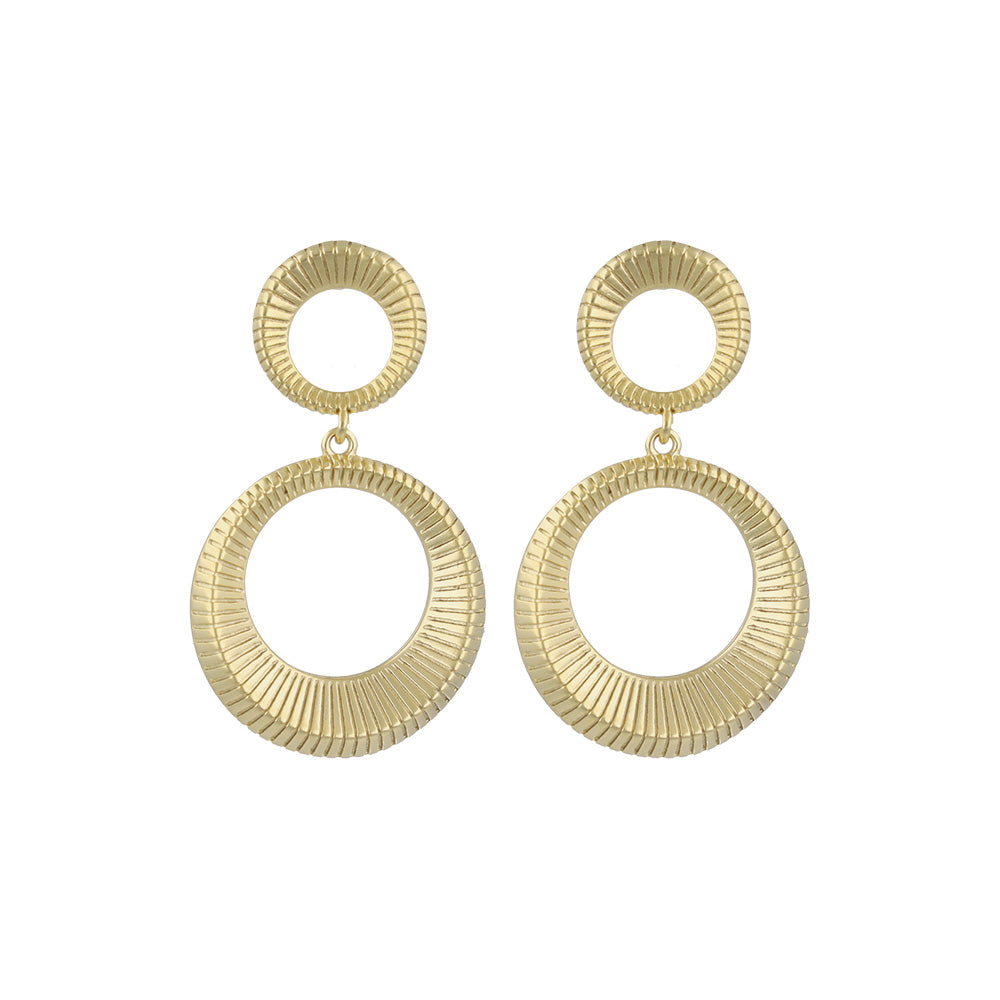 ピアス ニッケルフリー sable gold メタル ダブル サークル ライン スタッドピアス